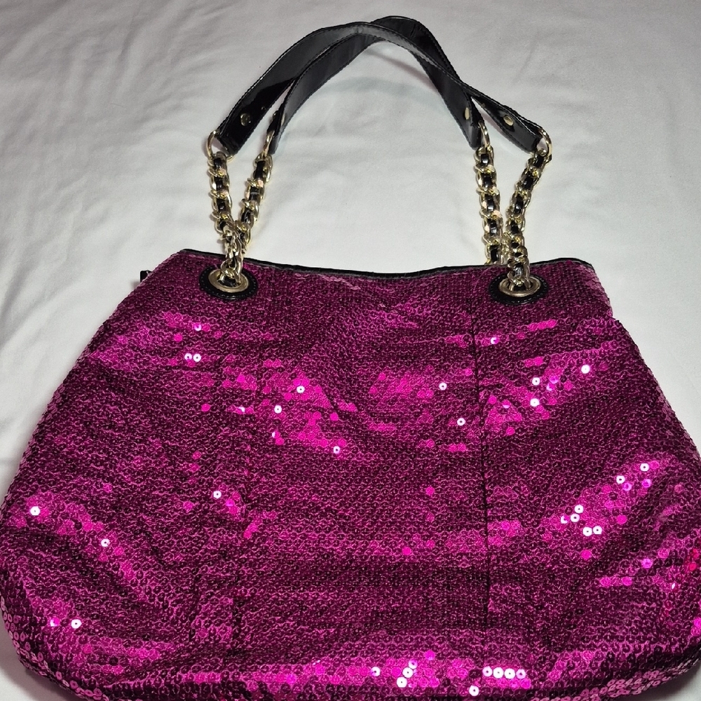 Cartera De Brillo Muy Bonita Tiene Las Agarraderas Rajadas - Picture 7 of 16